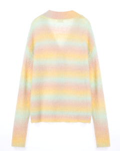 "Finley" Acrylic Wool Blend Cotton Candy Knitted Cardigan